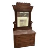 Victorian Walnut Marble Dresser