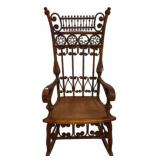Victorian Heywood Wakefield Style wicker rocking c