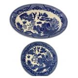 Japan Willow Vegetable Bowl 10'w and Plate 6'dia