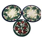 Three Carolyn Laird Hand Painted Ceramic Plates
