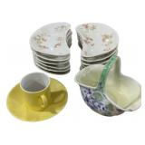 Haviland Sauce Dishes, Austria Basket and Demitass