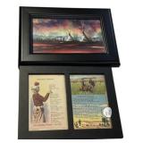 Signed John Tracy Print and Indian Lament 7' x 9'