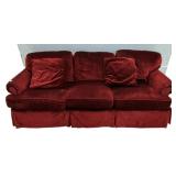Crimson  Upholstered Three Cushion Sofa 7'