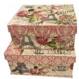 Two Large Decorative Storage Boxes 14', 12'w, 7'