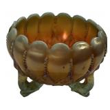 Northwood Aqua Opal Glass Leaf Beads Rose Bowl 5'