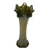 Northwood Diamond Point Carnival Glass Vase 11'h