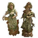 16'h Bisque Porcelain Figurines