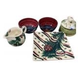Gail Pittman Plate, Bowls, Creamer, and Candy Dish