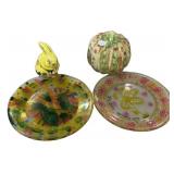 Mustard Seed Pumpkin, Rabbits 4'h, and Glass Plat
