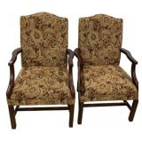 This Pair of chairs Queen Anne style armchairs wit