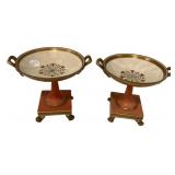 Pr of Italian pottery Compotes 6 1/2'