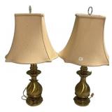 Pair of Brass Vase Lamps 24'h