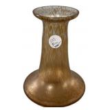 Kralik Czech Iridescent Peach Glass Vase 8'h