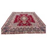 9'9 x 12'7 Kirman Style Hand Knotted Wool Rug