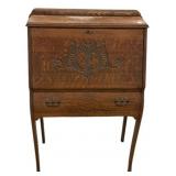 Oak VTG Drop Desk 41'h., 26'w