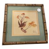 Harry Maddox Hand Painted Bird Framed 11'h., 11'