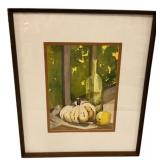 Barbara Eberhardt Signed Watercolor Still Life 26'