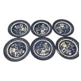 6 Churchill England Willow Plates 8'