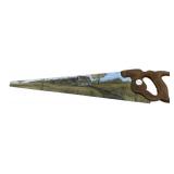 Signed 1984 Folk Art Painted Saw