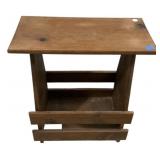 Pine Side Table with Magazine Slot 25'h., 23'w