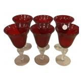 8'Artland Iris style Ruby Red bubble glass goblet
