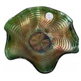 Fenton Peacock Tail pattern Bowl 7 1/2' dia