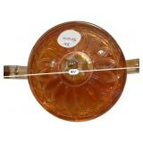 Marigold Carnival Glass Sugar & Creamer