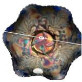 Carnival Glass Ruffled Bowl Thistle