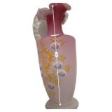 Pair Victorian Satin Glass Ewers