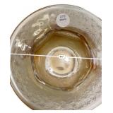 Amber Textured Glass Spittoon Vase
