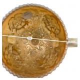 Marigold Carnival Glass Two-Handle Bowl
