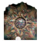 Carnival Glass Holly Berry Ruffled Bowl