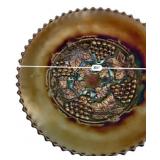 Carnival Glass Grape & Leaf Bowl