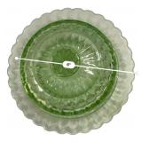 Green Glass Butter Dish & Compote Set