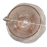 Pink Depression Glass Cups & Saucers x4