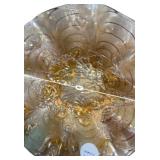 Amber Carnival Glass Ruffled Bowl