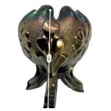 Carnival Glass Footed Rose Bowl