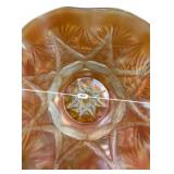 Marigold Carnival Glass Ruffled Bowl