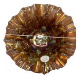 Carnival Glass Ruffled Edge Bowl