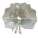 Opalescent Glass Ruffled Edge Bowl