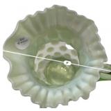 Green Opalescent Coin Dot Glass Pitcher