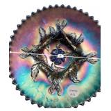 Carnival Glass Plate Floral Pattern
