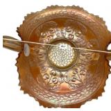 Marigold Carnival Glass Two-Handle Bowl