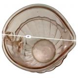 Pink Depression Glass Pitcher & Sugar