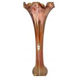 Marigold Carnival Glass Swing Vase