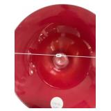 Red Ceramic Flared Pedestal Bowl