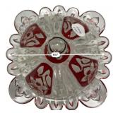 Ruby Stained EAPG Covered Butter Dish