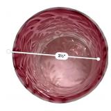 Cranberry Opalescent Glass Tumblers Set