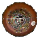 Carnival Glass Acorn & Oak Leaf Bowl