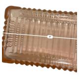 Pink Depression Glass Butter Dishes Pair